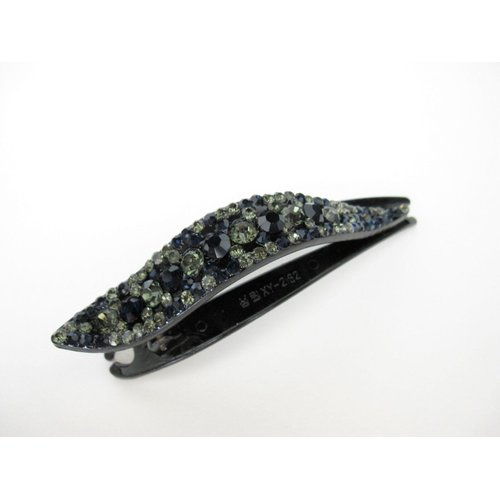 Generic Midnight blue gray black acrylic alligator hair claw clip clamp