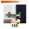 Blum 155 Degree Soft Close Cabinet Hinges Full Overlay Soft Close Door Frameless Hinges with Cabinet Bumpers & Screws Lazy Susan Corner Cabinet Door Hinges Concealed European Hinges 4 Pack