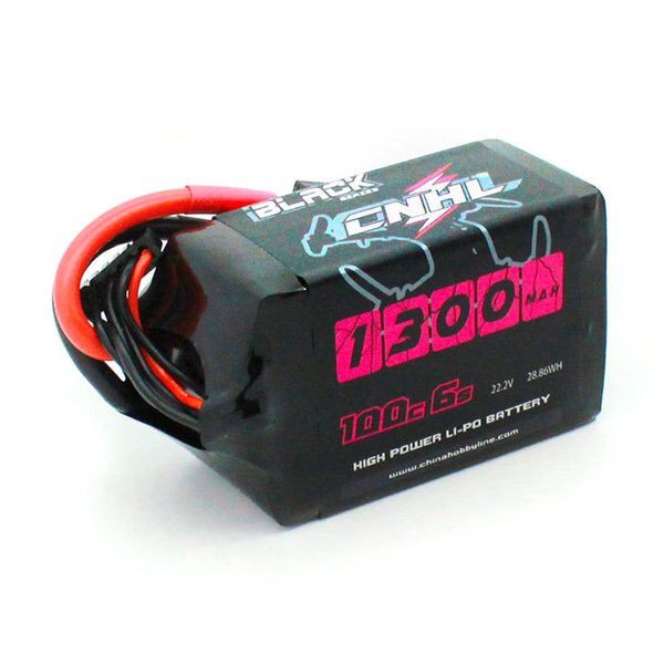 CNHL Black Series 1300mAh 6S Lipo Battery 22.2V 100C（Burst 200C） with XT60 for FPV Racing RC Quadcopter Helicopter Airplane Multi-Motor Hobby DIY Parts
