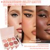 JunKuJk 6 Colors Blush Palette,Shimmer Silky Matte Blush Powder Palette,Professional Cute Face Contour Highlighter Blush Palette with Blush Makeup Brush