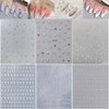Shiny Crystal Star Nail Stickers for Nail Art, 6 Sheets Shiny White Silver Stars Nail Decals 3D Self-Adhesive Star Nail Designs Sticker Nail Tips DIY Manicure Decoration Supplies for Women and Girls