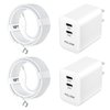 i Phone 16 15 Charger Fast Charging, 2Pack Dual Port 20W USB C PD3.0 Wall Charger Block with 10FT USB C to C Cord for iPhone 16 Pro Max /16 Pro/16 Plus/15 Pro Max /15 Pro/15 Plus, iPad Pro/Air/Mini 6