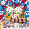 YIGZAG Building Block Birthday Party Supplies, Building Blocks Themed Birthday Party Decorations for Boys, Includes Balloons, Backdrop, Banner, Cake Topper, Cupcake Toppers