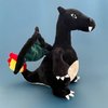 CHAOZI0Evil Winged, fire-Breathing Dragon Stuffed Animal Dinosaur Plush firedragon Toys, Throw Pillow, Companion for Boys and Girls, (Black)
