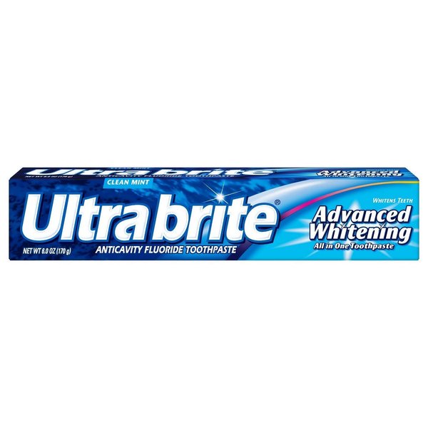Ultra Brite Advanced Whitening Anticavity Fluoride Toothpaste, Clean Mint Flavor, 6 Oz/ 170 g, (3 PACK)
