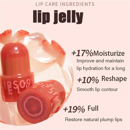 Buatkontly Hezhuang Lip Jelly, 2024 New Hezhuang Jelly Lip Gloss, Tinted Hydrating Lip Gloss, Long Lasting Jelly Texture Moisturising, High Shine Non-Stick Gloss Lip Makeup (#04)