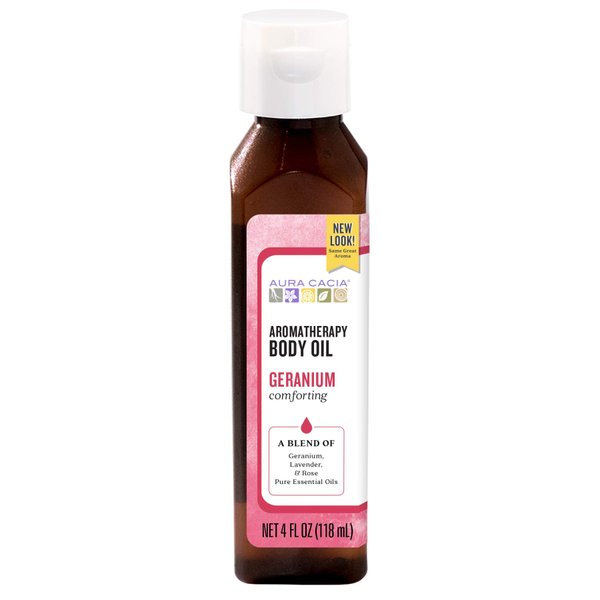 Aura Cacia Body Oil, Comforting Geranium, 4 Fluid Ounce