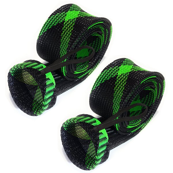 Reaction Tackle Fishing Rod Socks - Fishing Pole Sleeves and Covers for Baitcasting Rods, Spinning Rods Black/Blue (Flat-Cast-11)