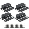 Alise Cabinet Magnetic Catch,Door Catch with Strong Magnetic for Cabinet,Closet Doors Catches Closer Latches Hardware,Stainless Steel Catches for Cupboard Drawer Kitchen Wardrobe,Black(Pack of 4)