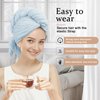 Luckzong Microfiber Hair Towel Wrap for Women/Men,Hair Wrap Towels for Curly Hair,Hair Turban Towel with Elastic Band,Head Towel for Wet/Long/Thick Hair,Hair Plopping Towel Curly (Blue)