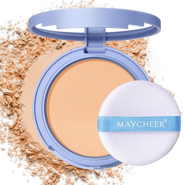 Oil Control Face Pressed Powder, Matte and Smooth Translucent Powder Setting Powder Makeup, Waterproof Long Lasting Finish Face Powder, Cruelty-free, 0.35Oz (03 Dark)