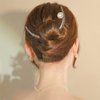 Moon Hair Fork Crescent Hair Stick with Pearl Alloy Moon Hair Pins Clips for Women Hair Accessories Hair Styling Tool