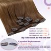 LaaVoo Hair Extensions Clip ins Ombre Medium Brown to Light Brown Mix Golden Blonde Balayage Clip in Hair Extensions Real Human Hair Balayage Brown Clip in Extensions for Short Hair 12 Inch 80G 5pcs