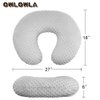 OWLOWLA 2Pack Nursing Pillow Cover Grey&Navy Nursing Pillow Covers Set Breastfeeding Pillow Slipcover Fits Naked Nursing Pillow for Baby Boy Girl(Silver Gray/Navy)