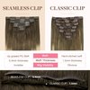 GOO GOO Clip in Hair Extensions Real Human Hair, 18inch 130g 7Pcs, 3/8/613 Balayage Walnut Brown to Ash Brown and Bleach Blonde, Remy Human Hair Extensions Clip ins for Women, Natural Human Hair