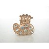 small mini gold metal crystal hair claw clip (Primary color: Blue)
