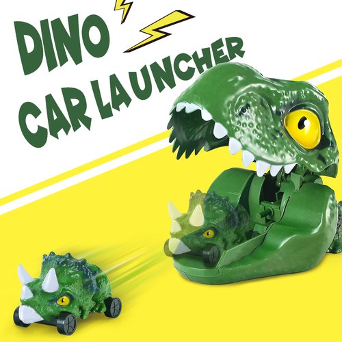 iPlay, iLearn Kids Dinosaur Cars Launcher Toys Set, Boys Dino Ejecting Vehicle Playset, Toddlers Mini Push Go Catapult, Press to Launch, Cool Birthday Gifts Party Favors for 3 4 5 6 Years Old Children
