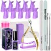 Teenitor Nail Gel Polish Dipping Powder Remover Tools Kit with Nail Clips, Remover Pads, Cuticle Oil, Nail Brushes, File, Buffer Block, Nail Clipper, Cuticle Peeler Scraper Pusher and Cutter