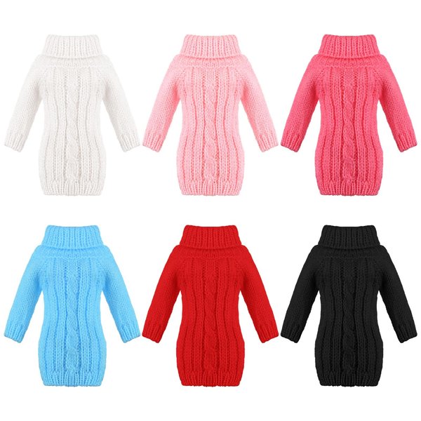 Fourluoo 6 Pcs Doll Clothes 11.8 Inch Doll Accessories Clothes Sweater Set Knitted Clothing for Elf Doll Dress up for Christmas Birthday Gift(Bright Color)