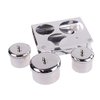PIAOPIAONIU 3 Pieces Nail Art Equipment Cup Bowls Stainless Steel Acrylic Liquid Powder Cup Stainless Steel Nail Powder Holder Container with Lids for Nail Art Tools