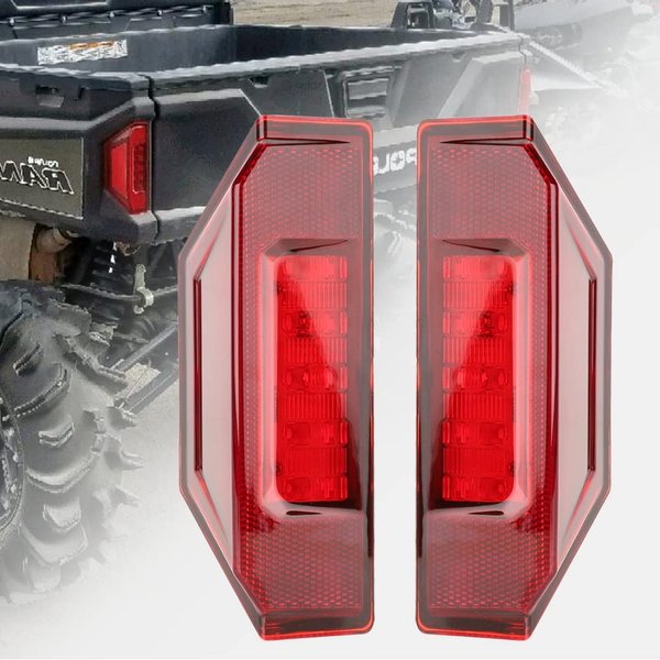 KICRY UTV Ranger LED Tail Lights Rear Brake Stop Taillights Assembly Compatible With Polaris Ranger 900 1000 XP 570 Full Size Brutus HD General Accessories 2015-2020 Replace OEM # 2412774(2pcs-red)