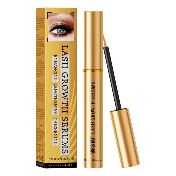 Updated W3W Lash Serum, W3W Eyelashes Growth Serum,Lash Serum for Eyelash Enhance, Eyelash Growth Serum, Gentle Formula for Longer, Fuller, and Thicker Lashes, 4ml
