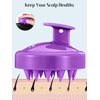 HEETA 2 Pack Hair Scalp Massager Shampoo Brush for Hair Growth, Hair Scalp Scrubber with Soft Silicone, Wet and Dry Hair Detangler(Black & Purple)