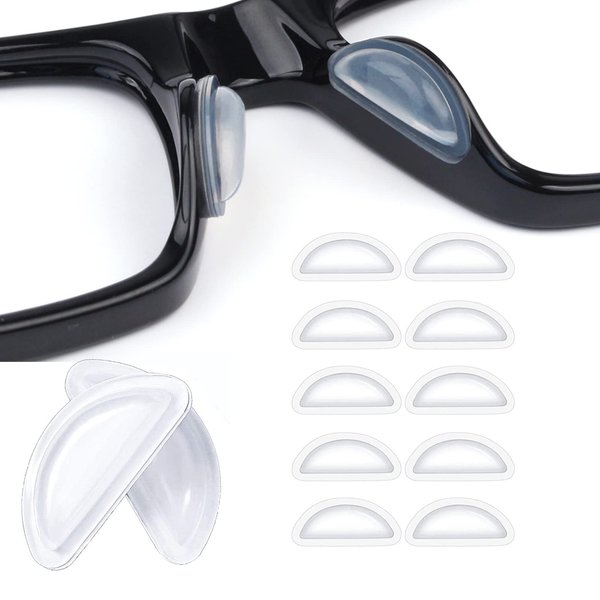 Eyeglass Nose Pads,Silicone Nose Pads for Glasses,Anti-Slip Soft Nose Pads for Plastic Frames (Clear/3.5mm),5 Pairs