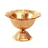 Avador Handmade Brass Indian Puja Oil Lamp, Golden Diya Lamp Engraved Design Diya for Diwali Pooja (Devdas 2" Set of 1)