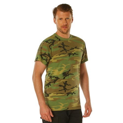 Rothco Vintage Camo T-Shirt | Vintage Military T-Shirt | Camouflage T-Shirt, Woodland Camo - L