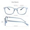 VisionGlobal Blue Light Blocking Glasses for Women/Men, Anti Eyestrain, Computer Reading, TV Glasses, Stylish Square Frame, Anti Glare(Clear Blue,+1.25 Magnification)