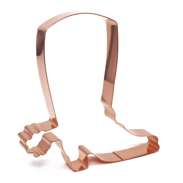 Cowboy Boot with Spur Cookie Cutter 4.8 X 4.5 inches - Handcrafted Copper Cookie Cutter by The Fussy Pup