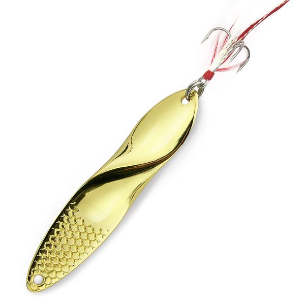 Fishing Lures Trout Spoons Saltwater Treble Hooks Bass Metal Fishing Lure Gold 1-Ounce 28gm Propeller Shape
