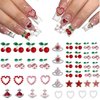 COOSLIM 45 Pcs Cherry Nail Charms Rhinestone Red Pink Cherries Nail Art Gems Star Heart Planet Pearl Nail Jewelry Decorations Saturn Shape Acrylic Nail Accessories for Women Girl DIY Crafts Supplies B
