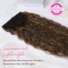 REECHO Clip in Hair Extensions, 5PCS Ash Blonde Hair Extensions 24" Thick Long Loose Waves hair extensions HE002 Invisible Lace Weft – Chocolate Brown with Golden Highlights