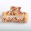 Hzaiwy Checkered Cellulose Acetate Hair Claw Clips, Pack of 3 Vintage Nonslip (Orange, S: Length-5cm/2", M: Length-9.5cm/3.74", L: Length-10cm/3.94") for Women & Girls
