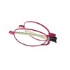 Foster Grant Gideon Rectangular Flat Micro Reading Glasses for Women, Magenta/Transparent, 64 mm + 1.5