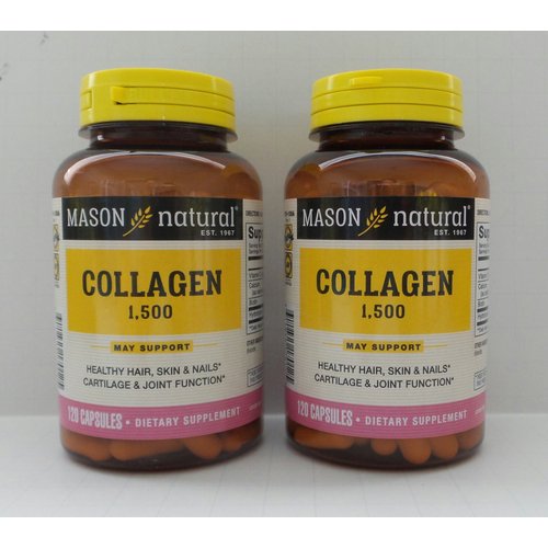 Mason Vitamins, Collagen, Plus Biotin & Vitamin C, 1500, 120 Capsules(pack of 2) by Mason Natural