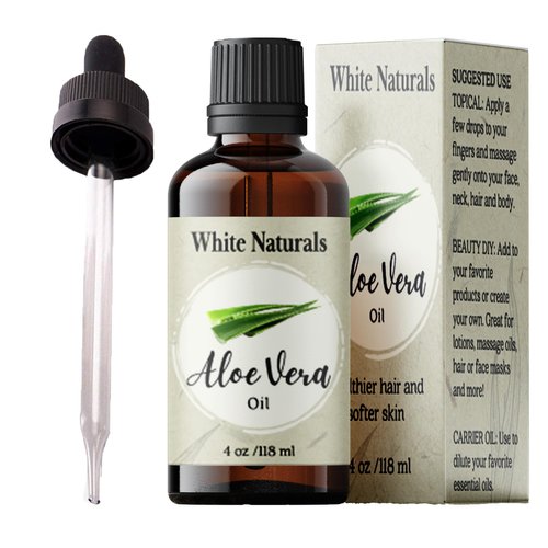 Organic Aloe Vera Oil, Therapeutic Premium Oil, Moisturizing Cold Pressed 100% Pure Natural Aloe Barbadensis Care for Skin, Body, Hair Growth, Face Moisturizer, Baby Oils, Used for Massage, Bath 4oz