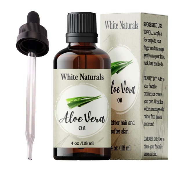 Organic Aloe Vera Oil, Therapeutic Premium Oil, Moisturizing Cold Pressed 100% Pure Natural Aloe Barbadensis Care for Skin, Body, Hair Growth, Face Moisturizer, Baby Oils, Used for Massage, Bath 4oz