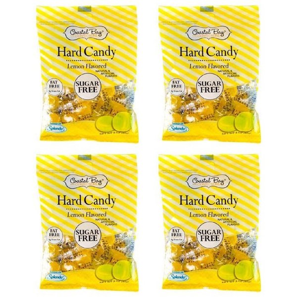 Coastal Bay Confections Hard Candy, Lemon-flavored, Sugar Free,12 Ounces, 4-pk