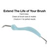 Olivia Garden Brush Cleaner 2-tools-in-1, Blue