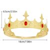 Generic King Crowns Metal Hair Band for Men Gold Crowns and Tiara for Theme Birthday Party Costume Accessories (Gold), Golden Ruby