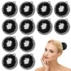 Hair Nets for Buns, 12Pcs Hair Bun Net Thicken Black Bun Nets for Ballet Girls Elastic Mesh Invisible Hair Bun Cover Hair Styling Tools for Food Service, Sleeping, Wig, Women Ballet Performance