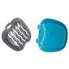OBTANIM 2 Pack Denture Bath Cup Case Box Holder Storage Soak Container with Strainer Basket for RetainersTravel False Teeth Cleaning (Blue, Green)