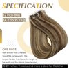 Full Shine Sew In Hair Extensions Real Human Hair Brown Highlight Blonde 20 Inch Invisible Sew In Hair Extension Real Human Hair Color 4P27 Weft Hair Extensions Long Straight Hair For Thin Hair 105G