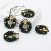 10 Pieces Mini Artificial Christmas Wreaths Ornaments, Dollhouse Miniature Christmas Wreath Doll House Mini Xmas Wreath for Dollhouse Door Windows Christmas Tree Decoration (Gold Bell)