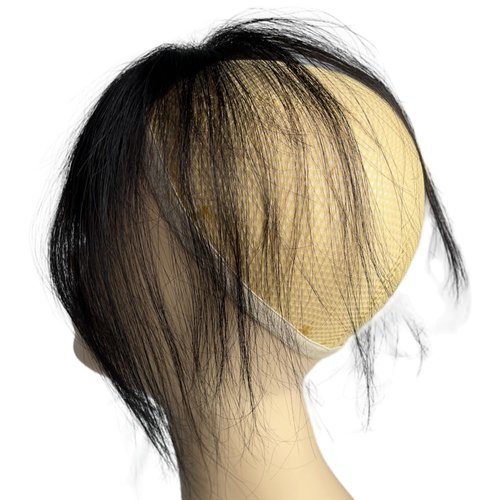 AYunhe Clip In Baby Hair Air Bang Natural Human Hair Side Bangs Invisible Edge Replacement Fringe Forehead Hairline For Women Glueless Hair Extensions (Black, Lace 13x5 cm)