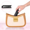 Mini Hair Brush, Travel Folding Hair Brush with Mirror Portable Small Vented Hair Brush Black Pocket Comb for Thick Curly Hair Blow Drying, Smoothing, Detangling, Mini Hairbrush for Women and Men