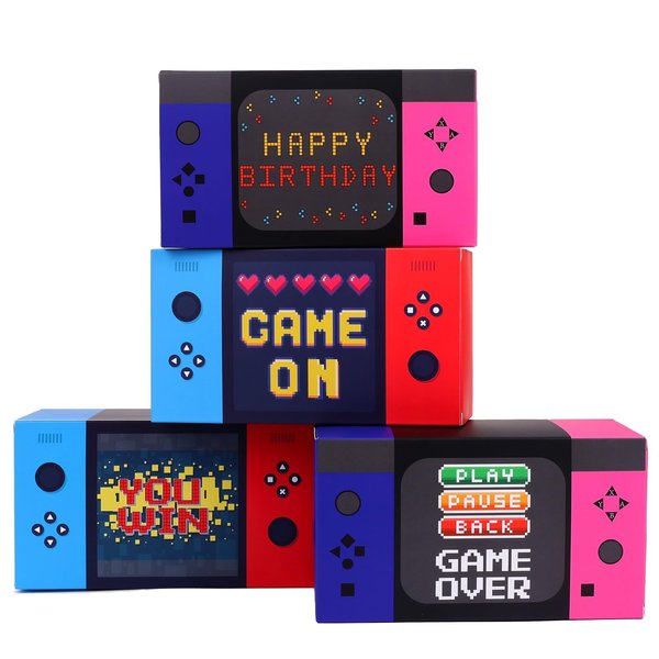 EYNDYN 20PCS Video Game Party Favor Boxes Game on Theme Party Favor Candy Boxes for Boys girls Gaming Controller Shaped Goodie Box Supplies Party Decorations